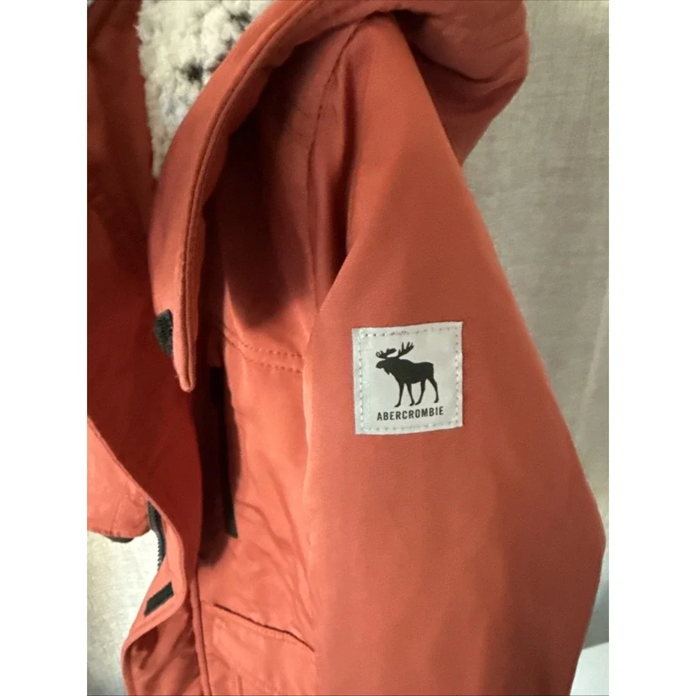 Abercrombie & Fitch Kids Puffer Jacket 11/12 Sherpa Fleece Hoodie‎ Coat